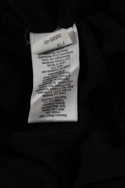 Nation LTD Women Black Pima Cotton Long Sleeve Crew Neck Button T-Shirt Size XS