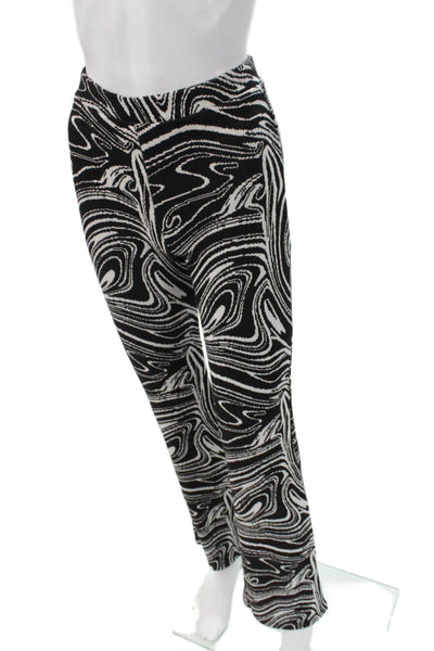 Zara Women Black Graphic Print Polyester Pants Size S