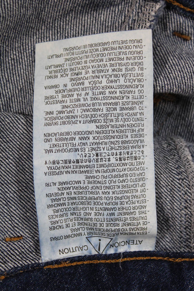 Zara Womens Paperbag Mom Jeans Dark Blue Denim Size 0