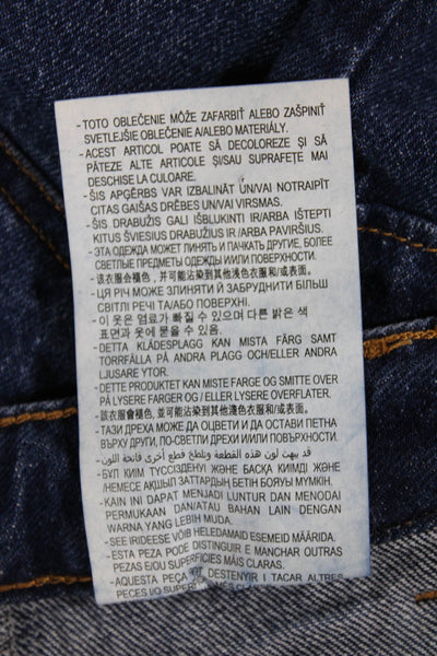 Zara Womens Paperbag Mom Jeans Dark Blue Denim Size 0
