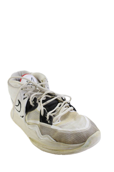 Nike Mens Lace Up Logo Kyrie Infinity Man Machine Sneakers White Black Size 11