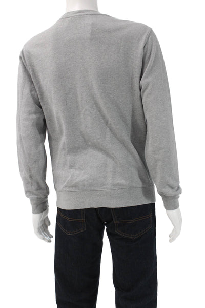 Nike Mens Pullover Sweatshirts Gray Cotton Crew Neck Long Sleeve Size M