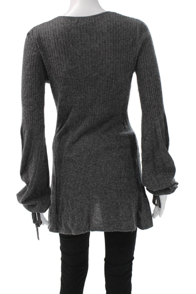 Laurie B Unisex Pullover Sweater Dark Gray V Neck Long Sleeve Size S