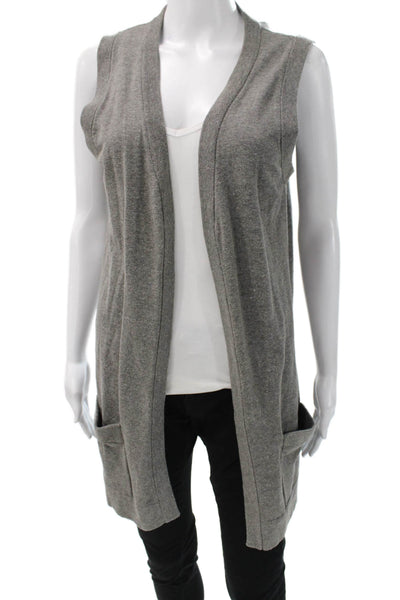 525 America Womens Sleeveless V-Neck Vest Gray Cotton Blend Size M