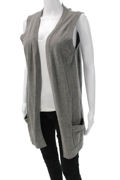 525 America Womens Sleeveless V-Neck Vest Gray Cotton Blend Size M