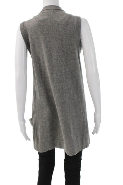525 America Womens Sleeveless V-Neck Vest Gray Cotton Blend Size M