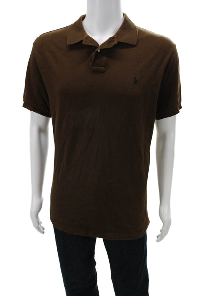 Polo Ralph Lauren Mens Cotton Short Sleeve Collared Polo Shirt Brown Size XL