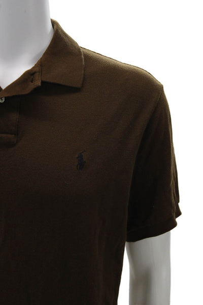 Polo Ralph Lauren Mens Cotton Short Sleeve Collared Polo Shirt Brown Size XL