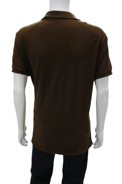 Polo Ralph Lauren Mens Cotton Short Sleeve Collared Polo Shirt Brown Size XL
