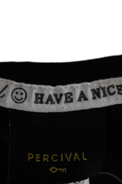 Percival Mens Black Organic Cotton Crew Neck T-Shirt Short Sleeve Size XS