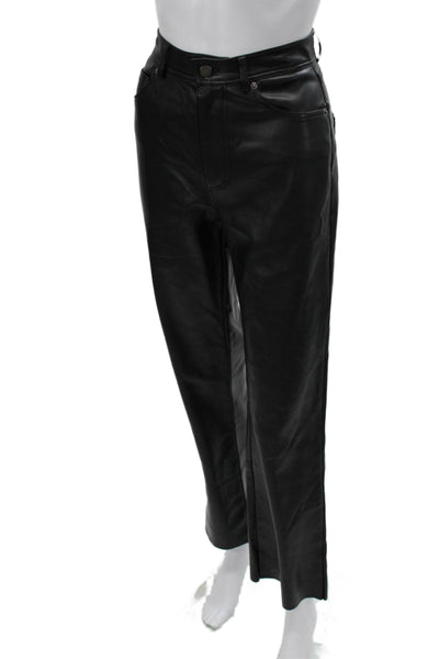 Steve Madden Women Cropped Biker Black Pants Button Polyurethane Size S