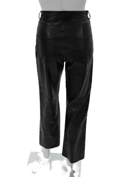 Steve Madden Women Cropped Biker Black Pants Button Polyurethane Size S