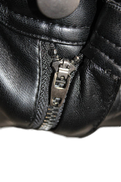 Steve Madden Women Cropped Biker Black Pants Button Polyurethane Size S