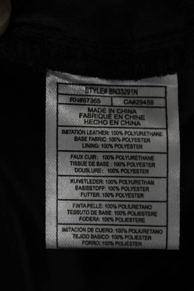 Steve Madden Women Cropped Biker Black Pants Button Polyurethane Size S