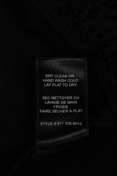 Rebecca Taylor Women Basic Black Long Sleeve Modal Blend Top Size S