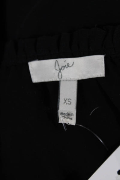 Joie Women Black Short Sleeve Round Neck Polyester Blouse Size XS