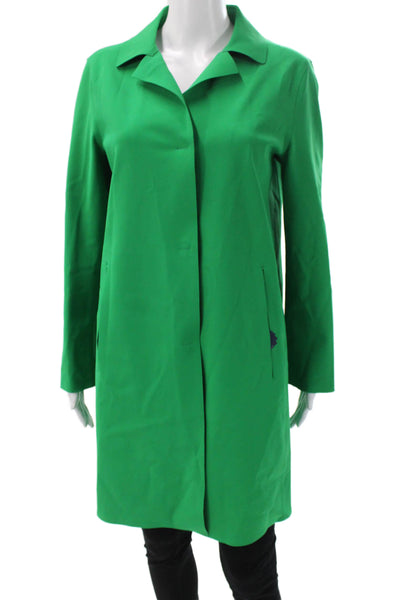 Herno Womens Overcoat Green Polyamide Button Designer Size 46