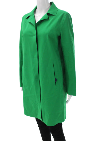 Herno Womens Overcoat Green Polyamide Button Designer Size 46