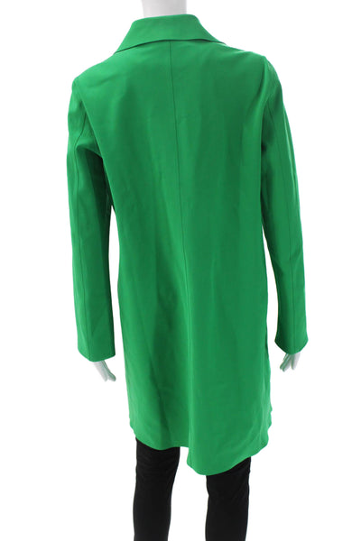 Herno Womens Overcoat Green Polyamide Button Designer Size 46