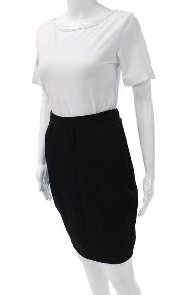 St. John Basics Womens Sweater Dress Wool Black Sleeveless Neck Size S