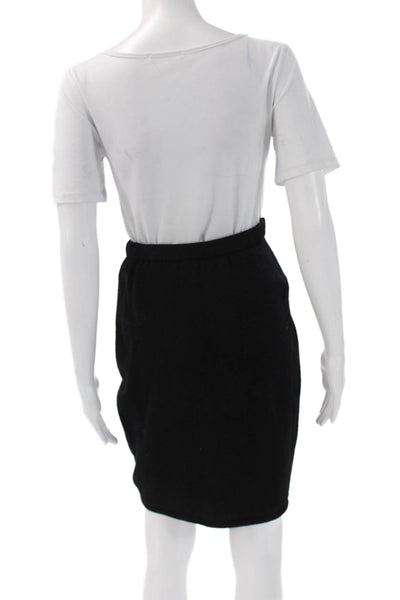 St. John Basics Womens Sweater Dress Wool Black Sleeveless Neck Size S