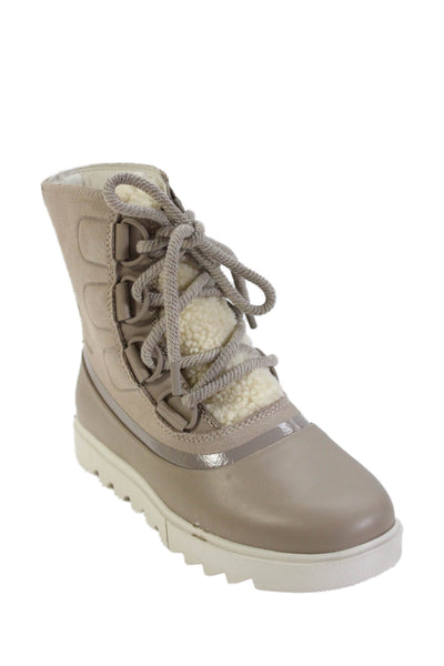 Sorel Womens Joan of Arctic Next Lite Lace-Up Winter Boots Beige Size 7.5
