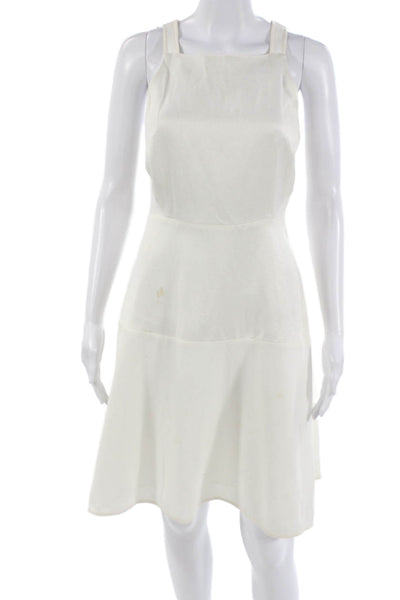 Club Monaco Womens A-Line Fit & Flare White Square Neck Sleeveless Dress Size 4