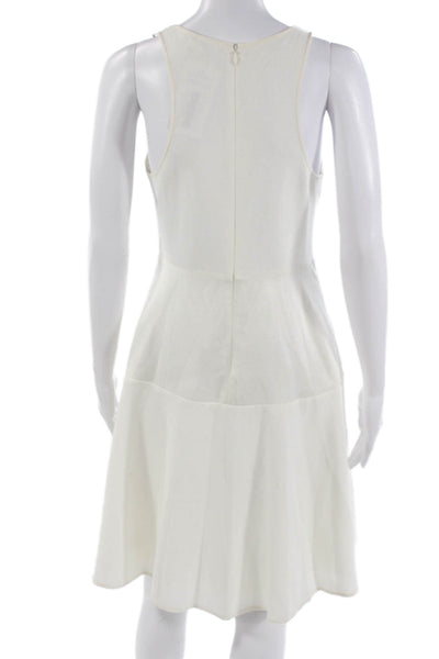 Club Monaco Womens A-Line Fit & Flare White Square Neck Sleeveless Dress Size 4