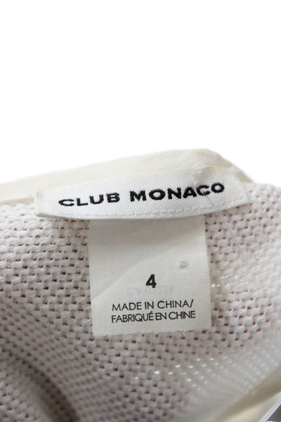 Club Monaco Womens A-Line Fit & Flare White Square Neck Sleeveless Dress Size 4