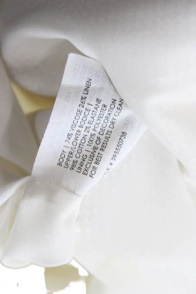 Club Monaco Womens A-Line Fit & Flare White Square Neck Sleeveless Dress Size 4