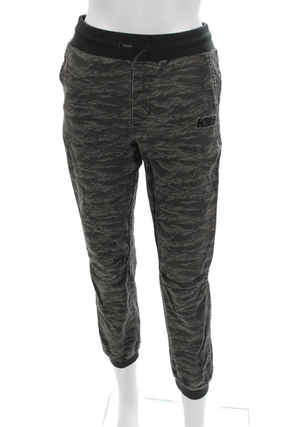 Kith Mens Dark Gray Camo Jogger Sweatpants Drawstring Cotton Spandex Size 2