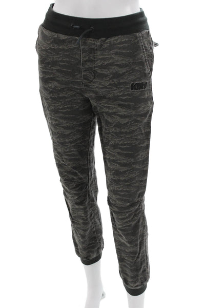 Kith Mens Dark Gray Camo Jogger Sweatpants Drawstring Cotton Spandex Size 2