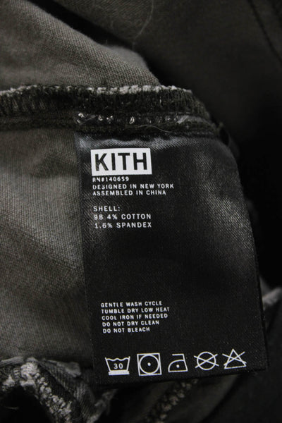 Kith Mens Dark Gray Camo Jogger Sweatpants Drawstring Cotton Spandex Size 2