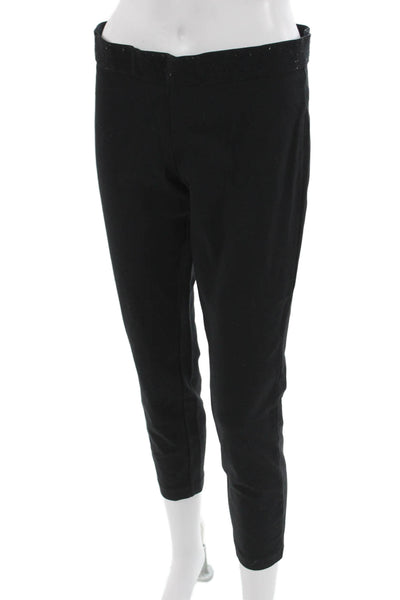 J Crew Women Ankle Cropped Pants Black Polyamide Blend Size 6