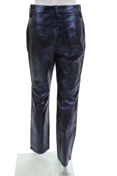 Good American Womens Dark Blue Polyurethane Button Pants 80s Size S