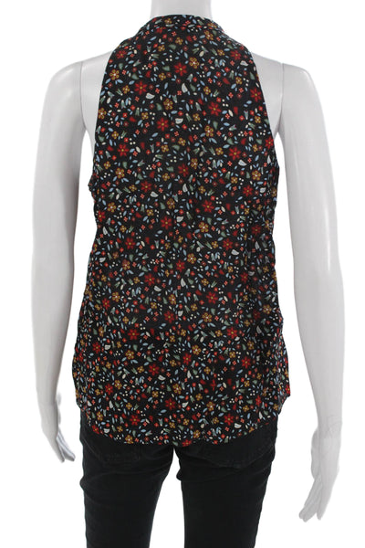 ALC Womens Black Floral Sleeveless High Neck Blouse Size 2