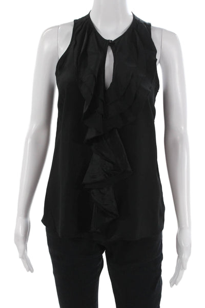 Parker Women Black Silk Sleeveless Blouse Solid Size S