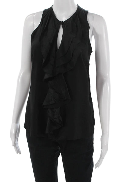 Parker Women Black Silk Sleeveless Blouse Solid Size S