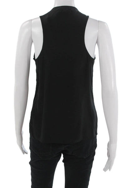 Parker Women Black Silk Sleeveless Blouse Solid Size S