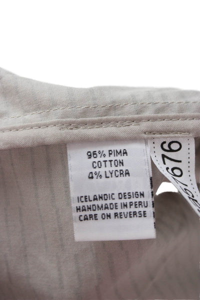 Matthildur Womens Gray Striped Pima Cotton 3/4 Sleeve Jacket Size PP