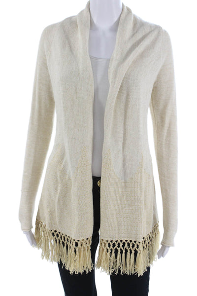 Lilly Pulitzer Unisex Cardigan Beige Long Sleeve Cotton Size XS