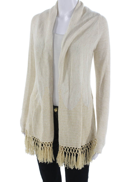 Lilly Pulitzer Unisex Cardigan Beige Long Sleeve Cotton Size XS