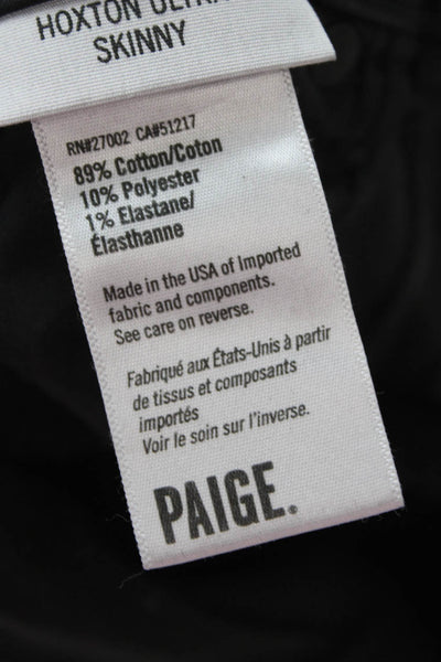 Paige Womens Skinny Jeans Black Button Mid Rise 28 Inseam Size 25