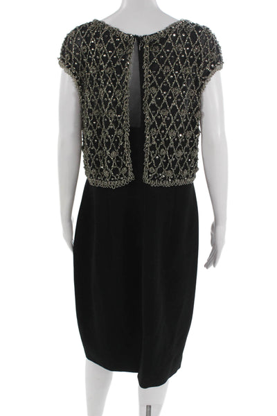 Pamella by Pamella Roland Womens Sheath Dress Black Knee-Length Size 16