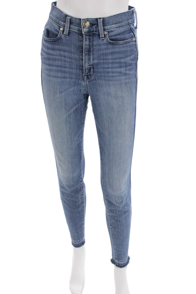 AYR Womens Ankle Skinny Jeans Blue High Rise Button Size 26