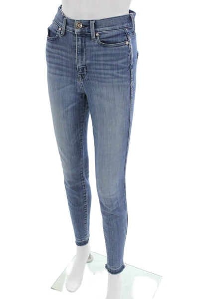 AYR Womens Ankle Skinny Jeans Blue High Rise Button Size 26