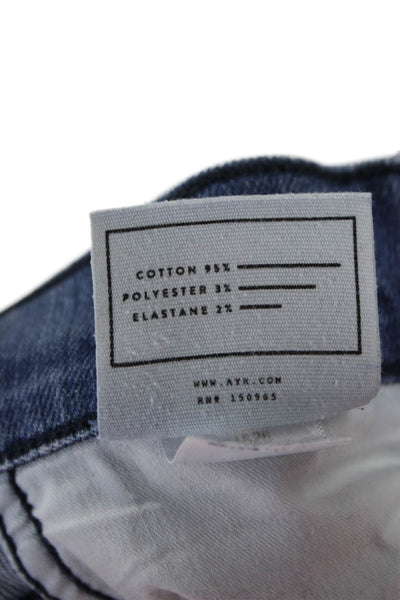 AYR Womens Ankle Skinny Jeans Blue High Rise Button Size 26