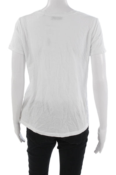 Sandro Womens White Cotton Crew Neck T-Shirt Graphic Bird Print Size 1