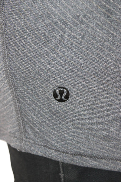 Lululemon Women Sleeveless High Neck Zip Tank Dark Gray Poly Spandex Size XS