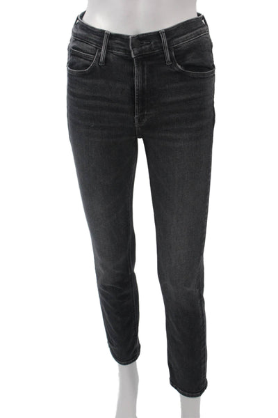 Mother Womens Ankle Skinny Jeans Dark Gray High Rise Size 26